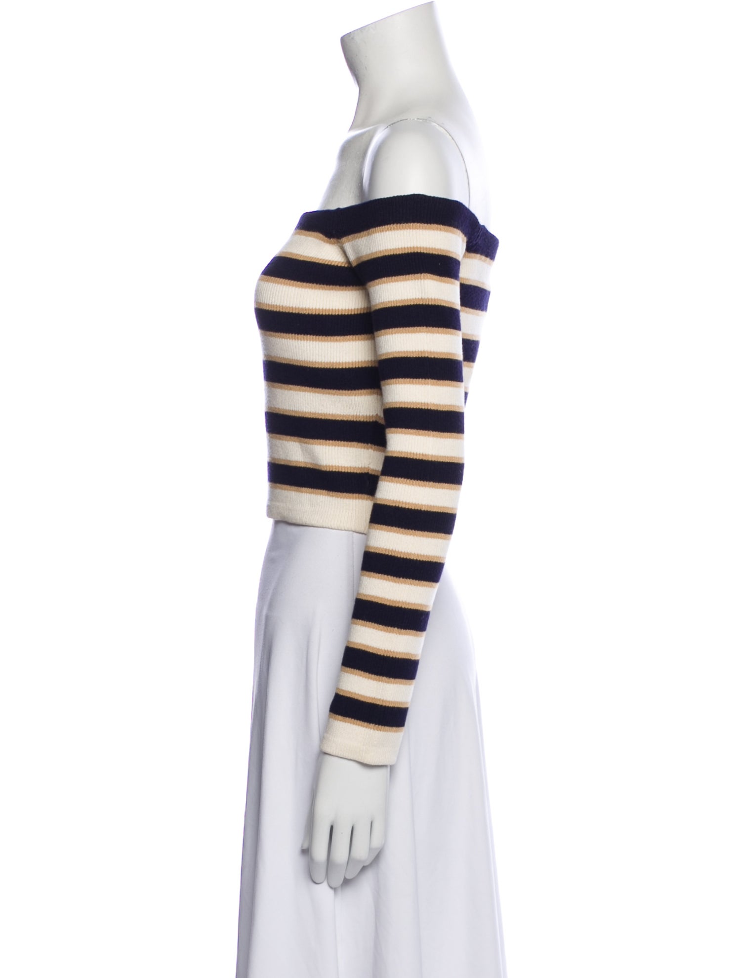 Cara Cara Striped Off-The-Shoulder Crop Top