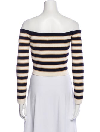 Cara Cara Striped Off-The-Shoulder Crop Top