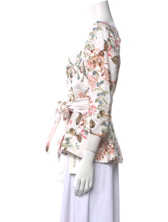 Cara Cara Linen Floral Print Blouse