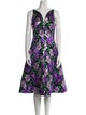 Carolina Herrera Floral Print Midi Length Dress