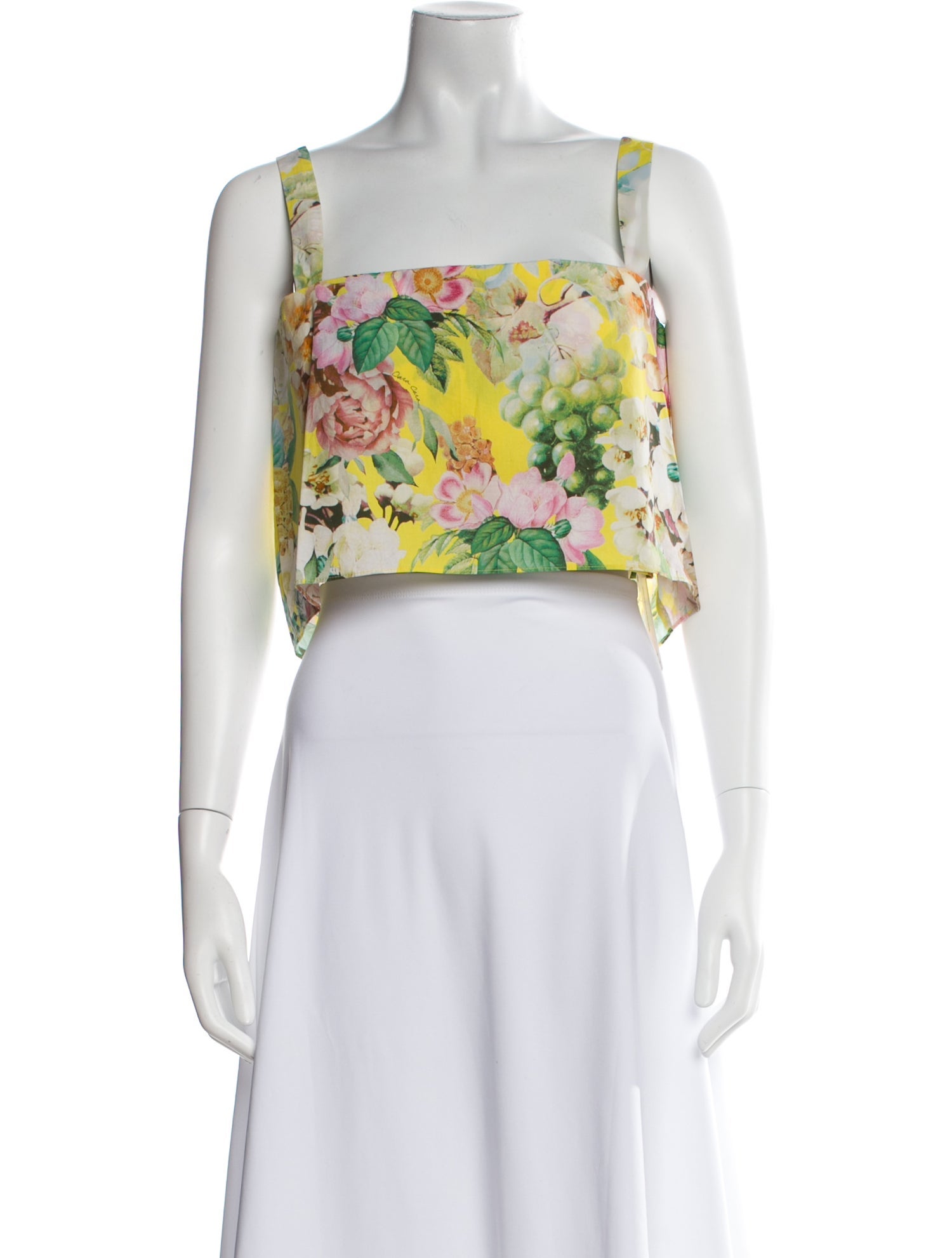 Cara Cara Floral Print Square Neckline Crop Top