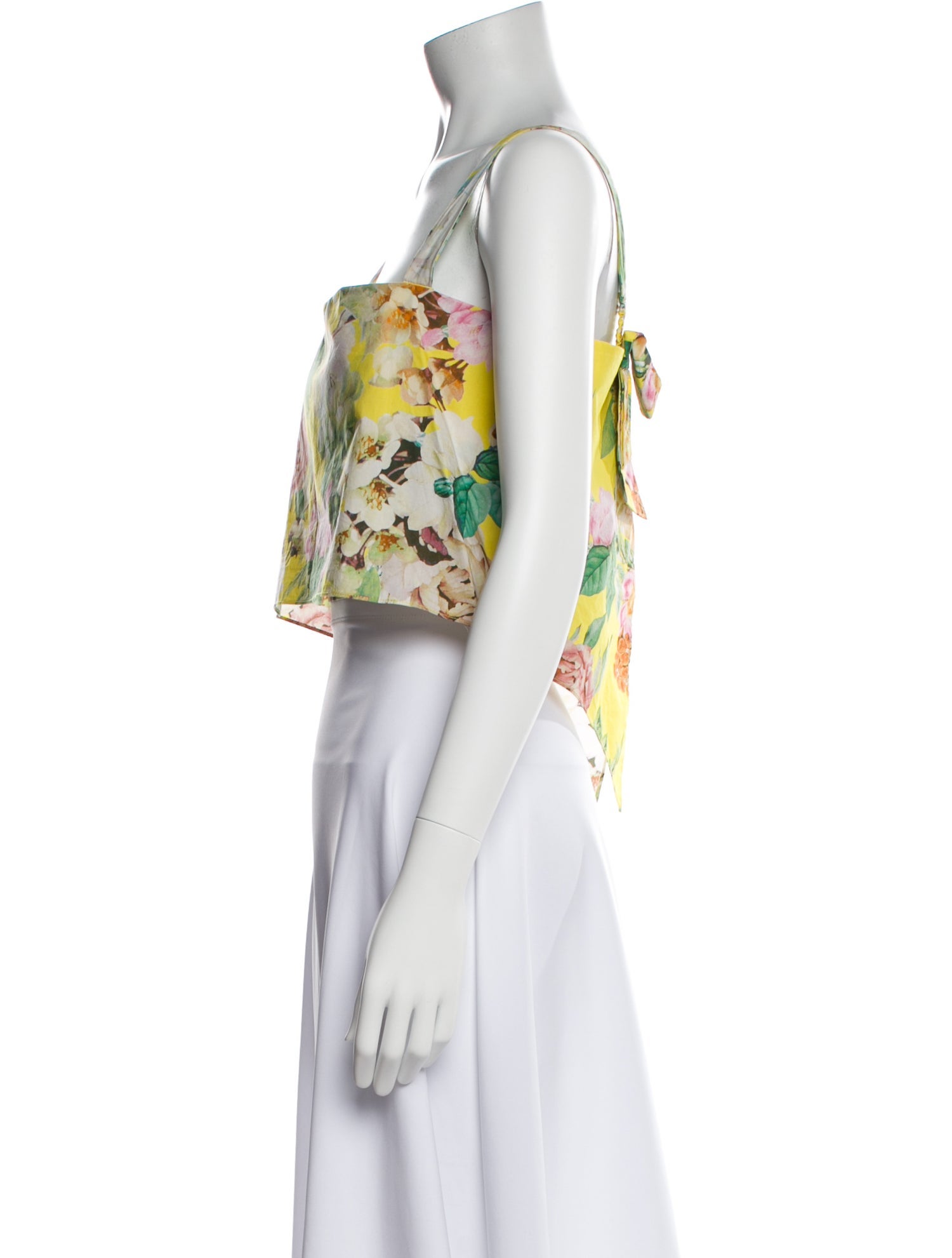 Cara Cara Floral Print Square Neckline Crop Top