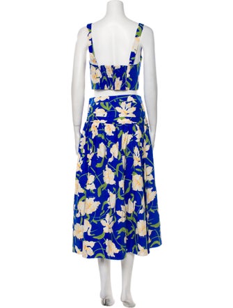 Cara Cara Floral Print Ruffle Embellishment Skirt Set