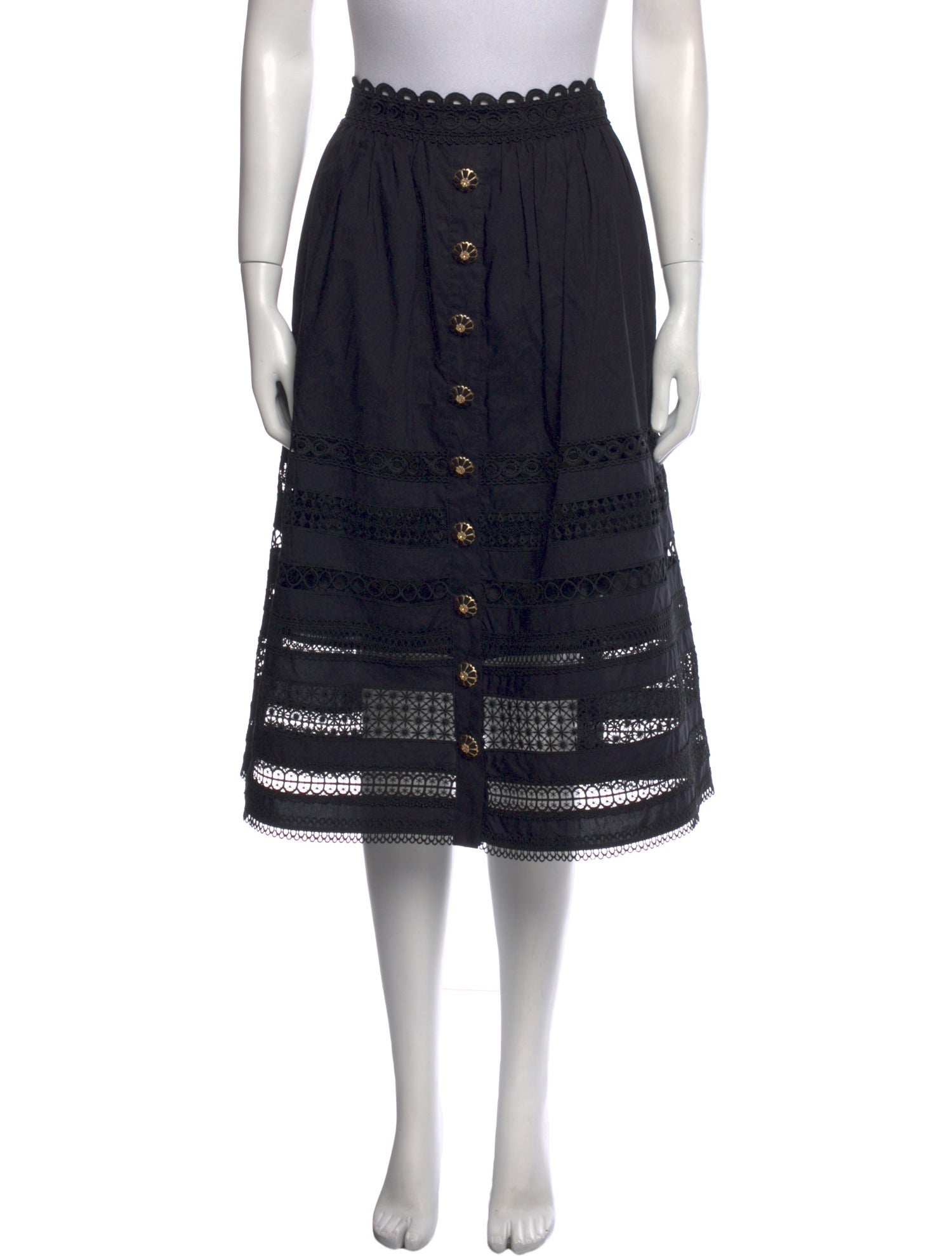 Cara Cara Embroidered Accent Knee-Length Skirt