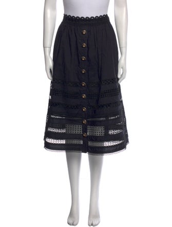 Cara Cara Embroidered Accent Knee-Length Skirt