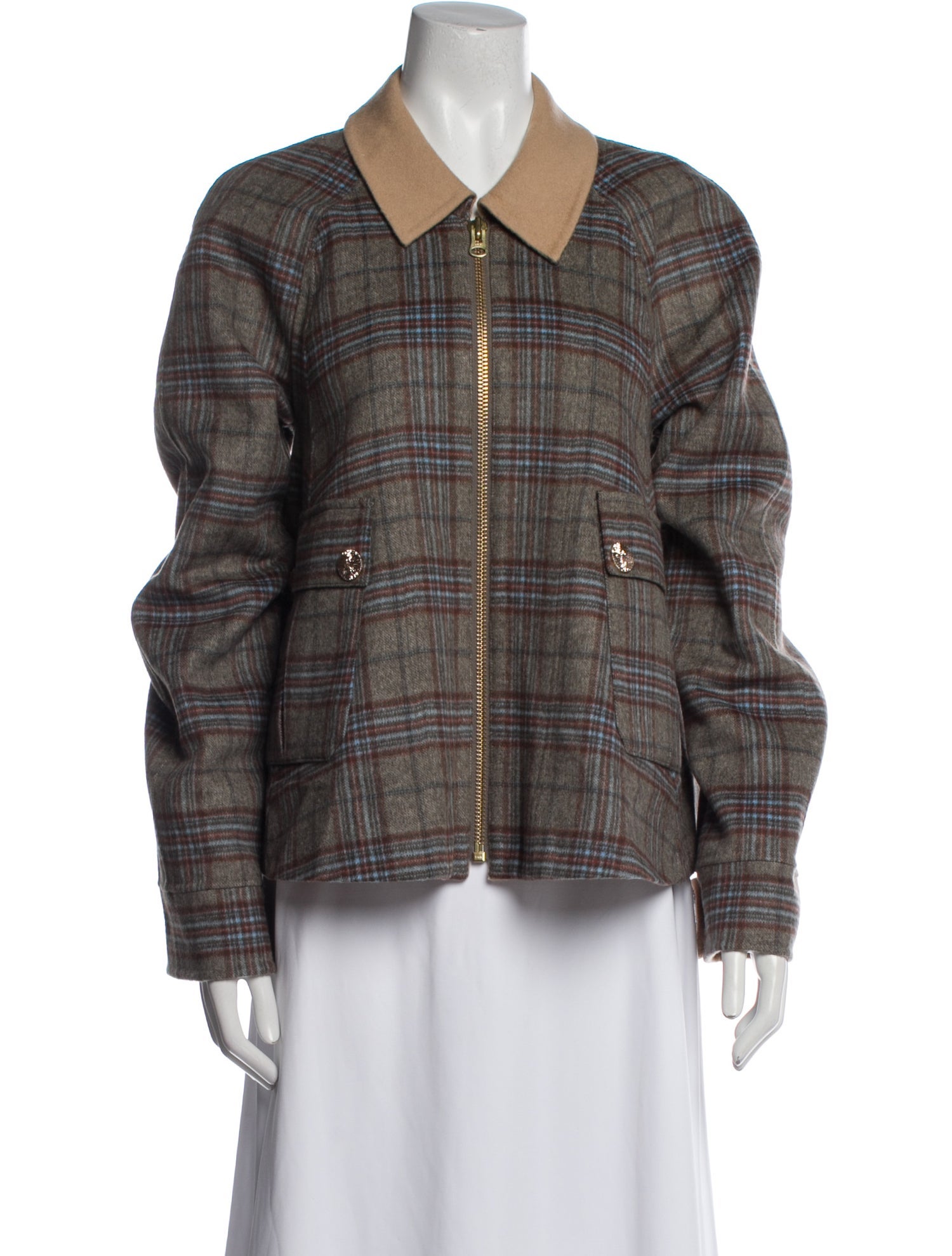 Cara Cara Wool Plaid Print Jacket