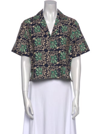 Cara Cara Printed V-Neck Crop Top