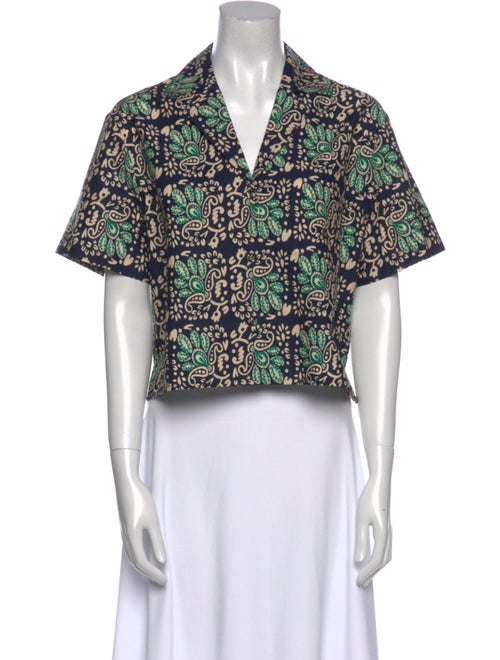 Cara Cara Printed V-Neck Crop Top