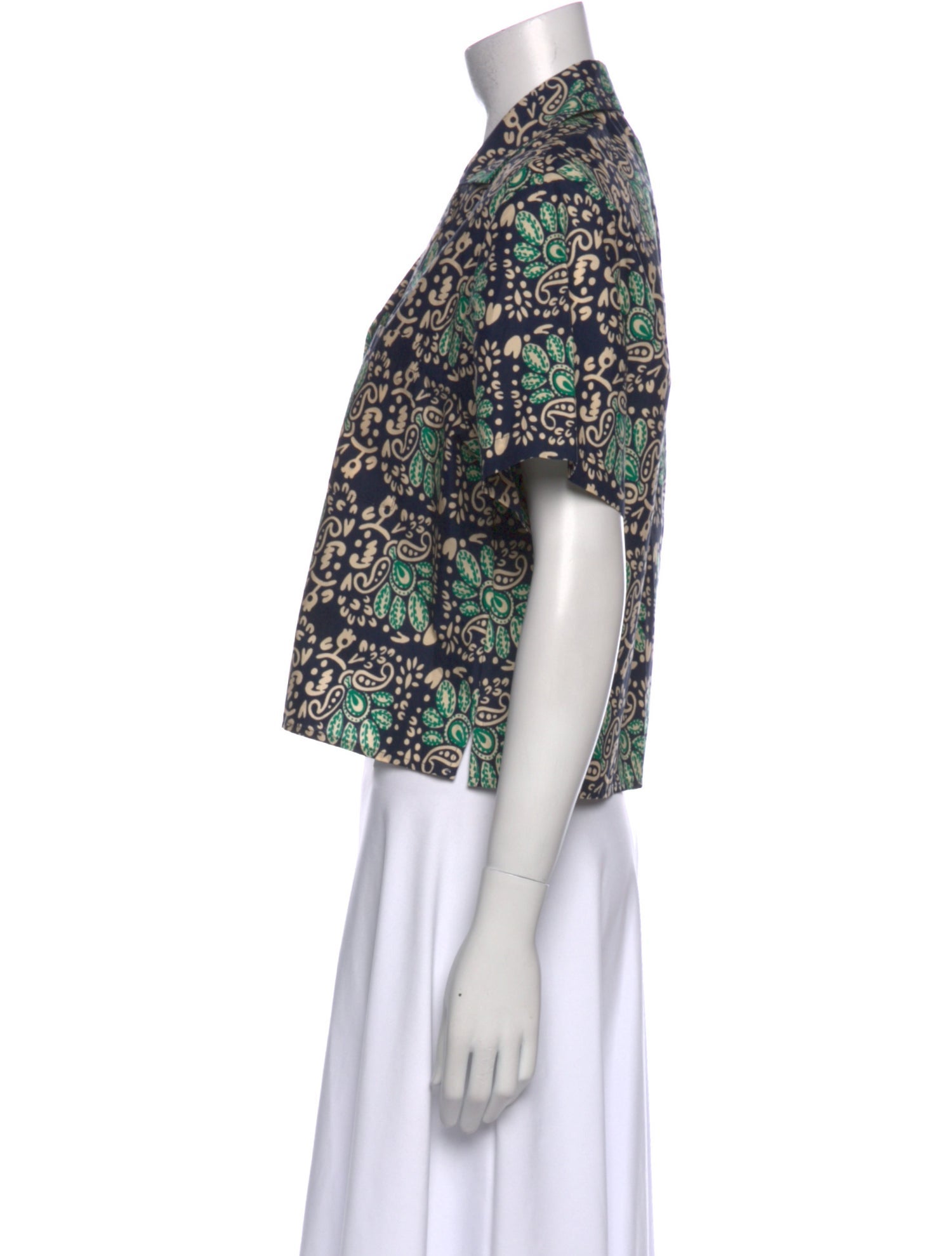 Cara Cara Printed V-Neck Crop Top