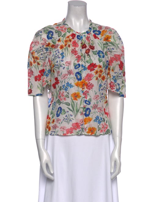 Cara Cara Floral Print Crew Neck Blouse