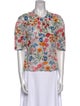 Cara Cara Floral Print Crew Neck Blouse