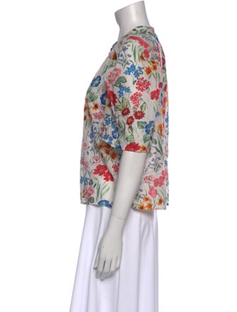 Cara Cara Floral Print Crew Neck Blouse