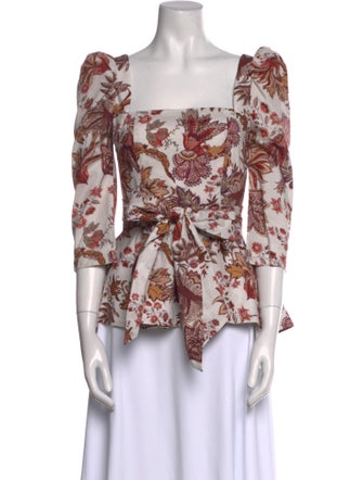 Cara Cara Floral Print Square Neckline Blouse