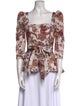 Cara Cara Floral Print Square Neckline Blouse