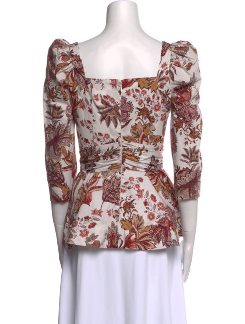 Cara Cara Floral Print Square Neckline Blouse