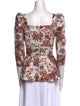 Cara Cara Floral Print Square Neckline Blouse