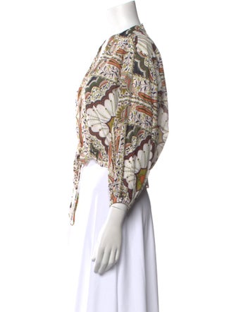 Cara Cara Paisley Print V-Neck Crop Top