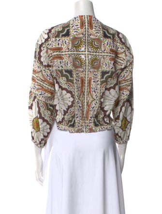 Cara Cara Paisley Print V-Neck Crop Top