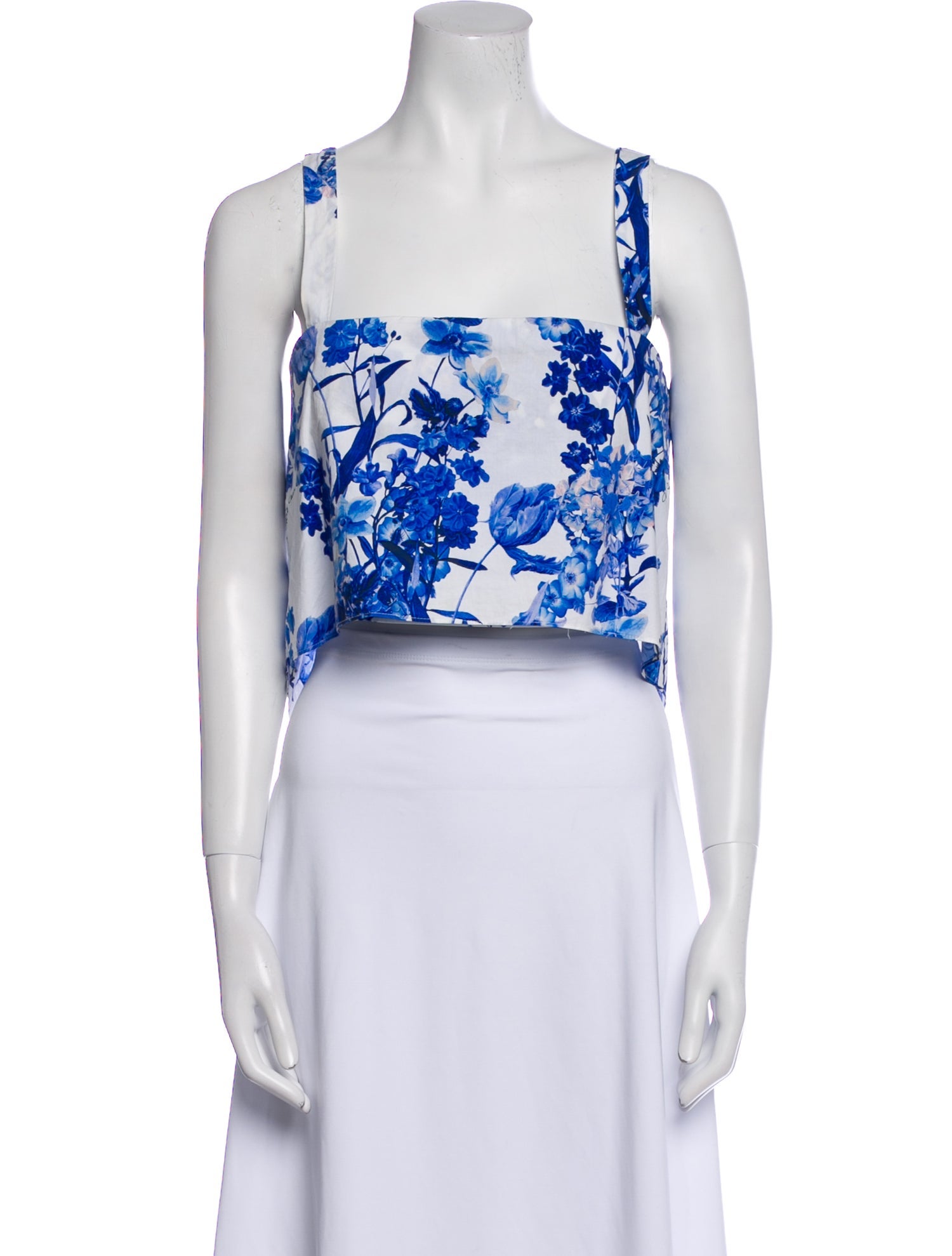 Cara Cara Floral Print Square Neckline Crop Top
