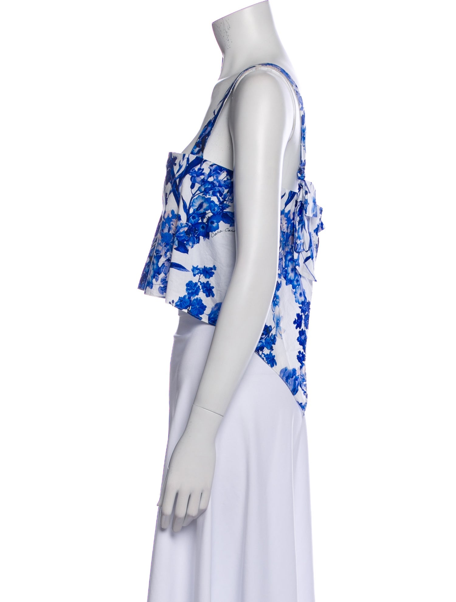 Cara Cara Floral Print Square Neckline Crop Top