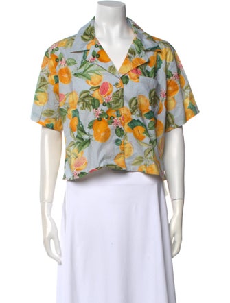 Cara Cara Floral Print Short Sleeve Crop Top