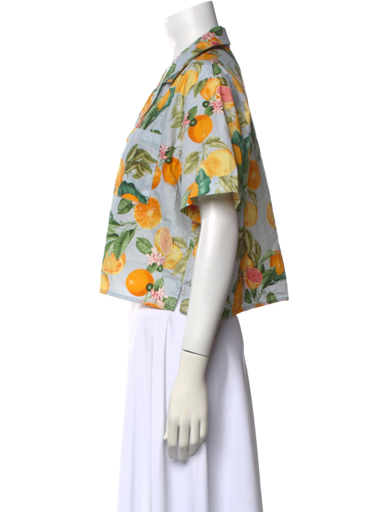 Cara Cara Floral Print Short Sleeve Crop Top