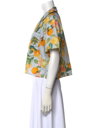 Cara Cara Floral Print Short Sleeve Crop Top