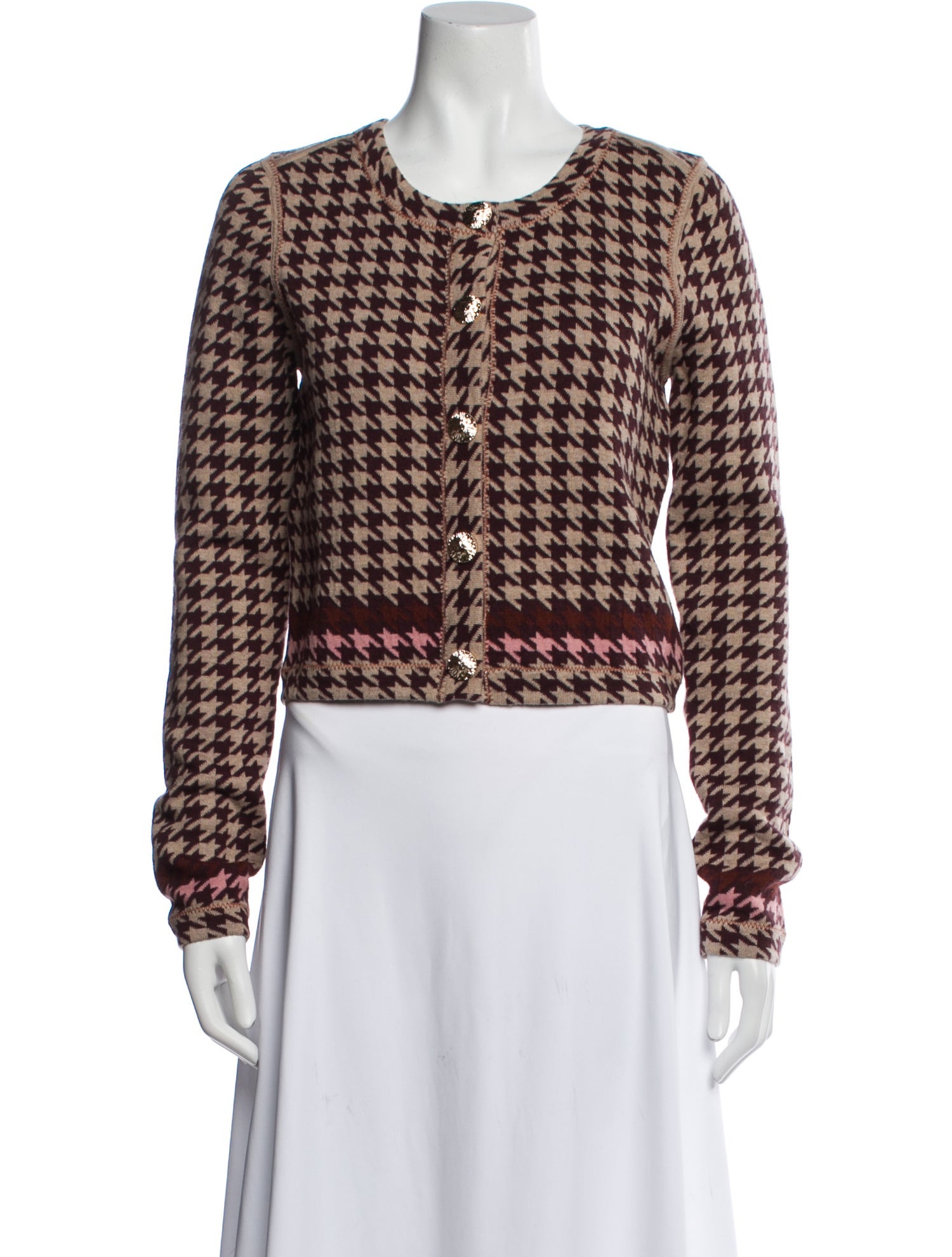 Cara Cara Wool Houndstooth Print Sweater w/ Tags