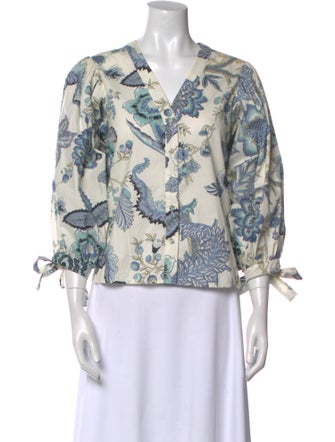 Cara Cara Printed V-Neck Blouse