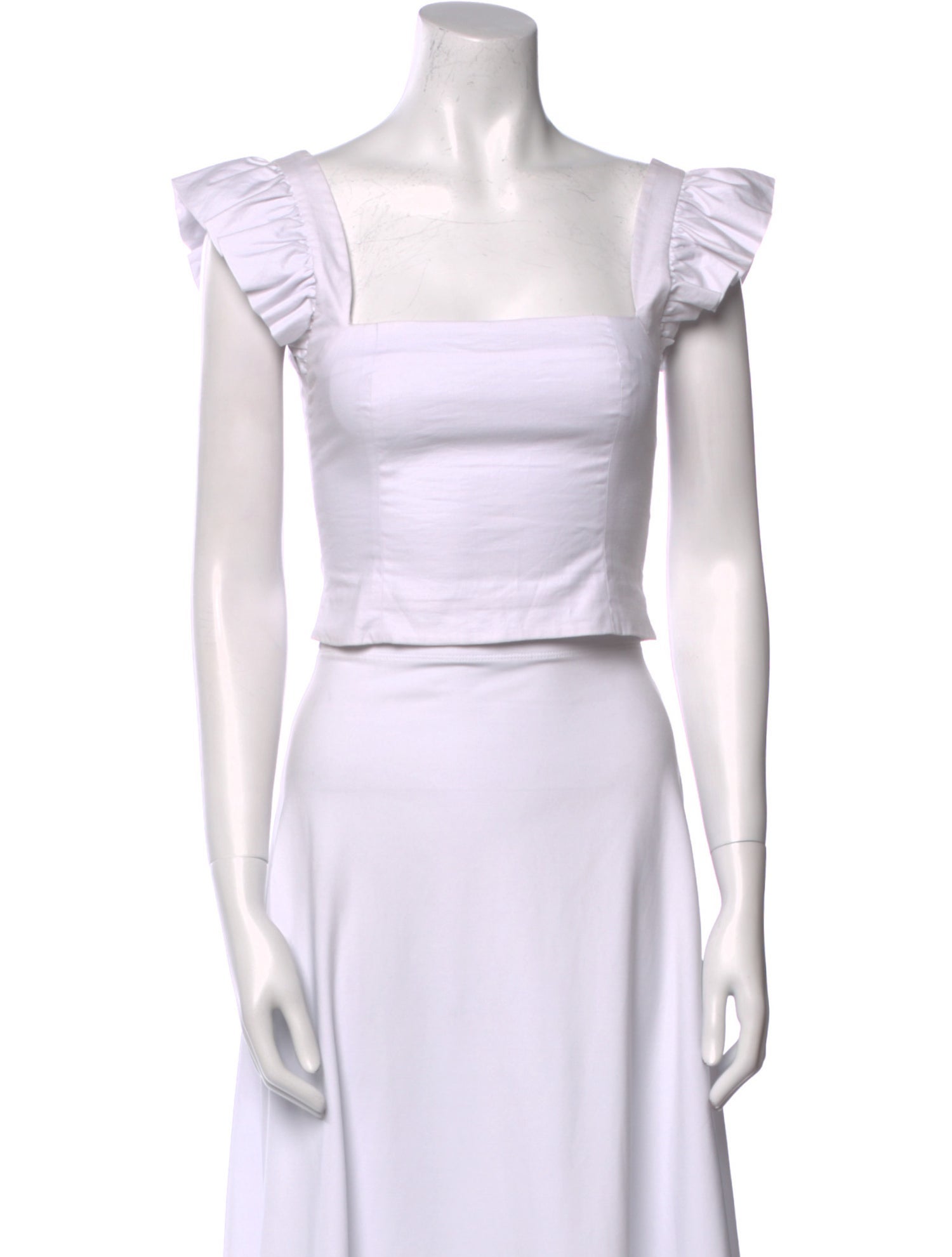 Cara Cara Square Neckline Short Sleeve Crop Top