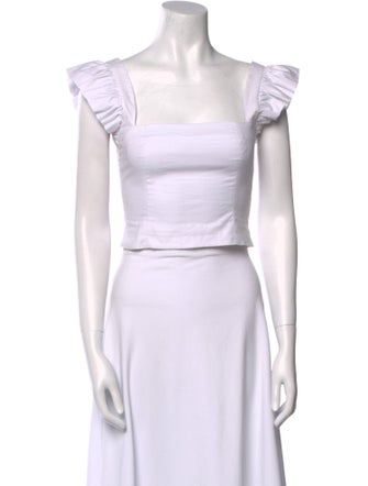 Cara Cara Square Neckline Short Sleeve Crop Top