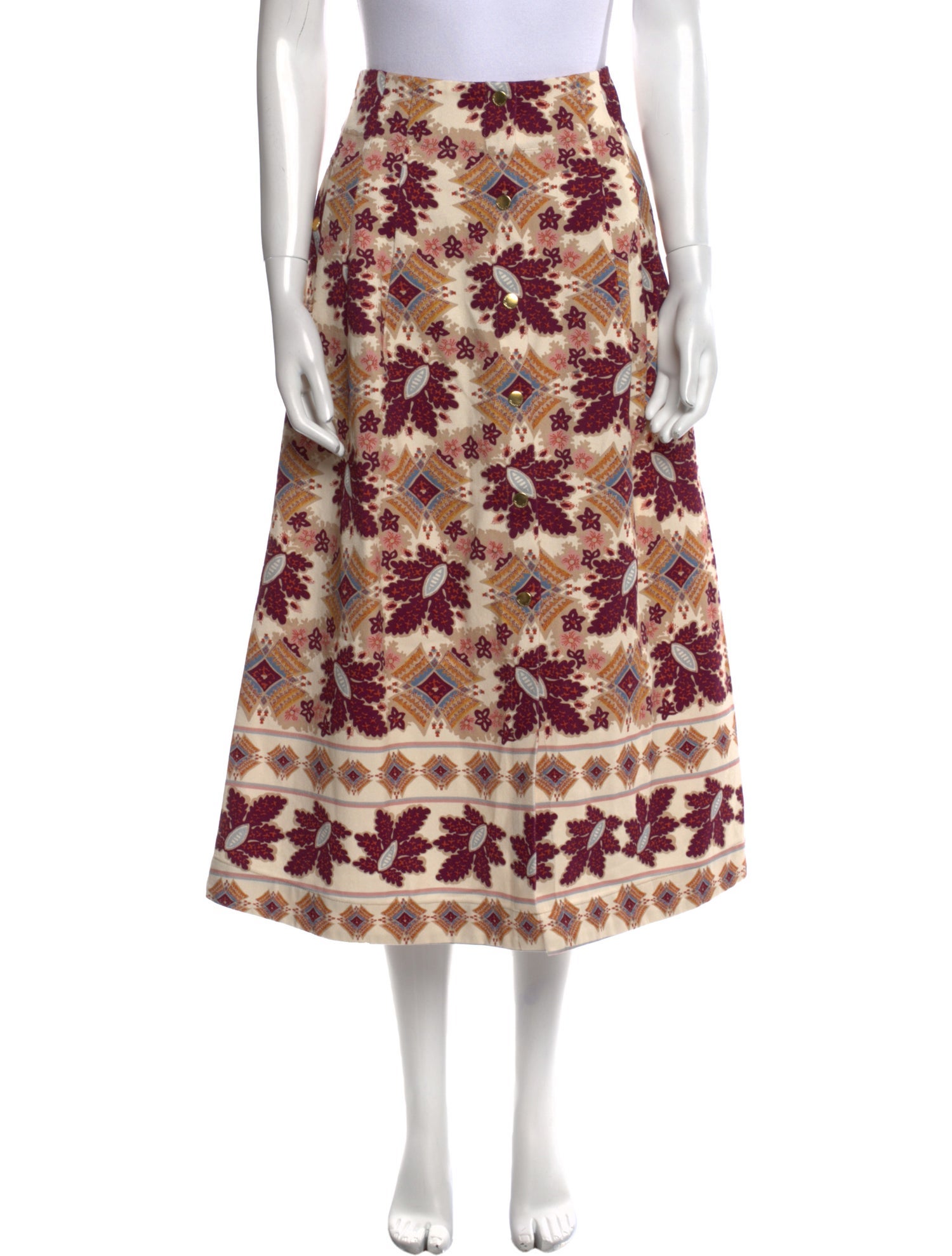 Cara Cara Floral Print Midi Length Skirt