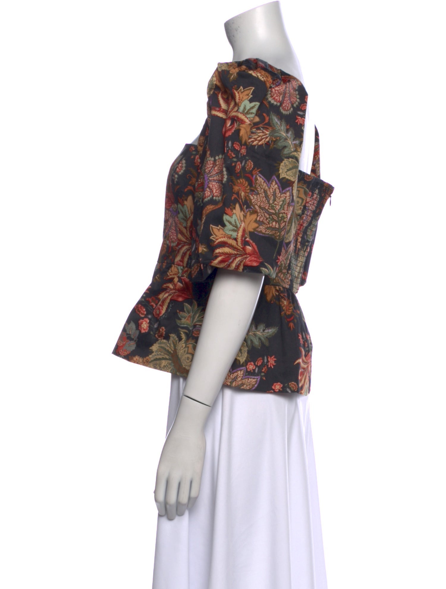 Cara Cara Floral Print Square Neckline Crop Top w/ Tags