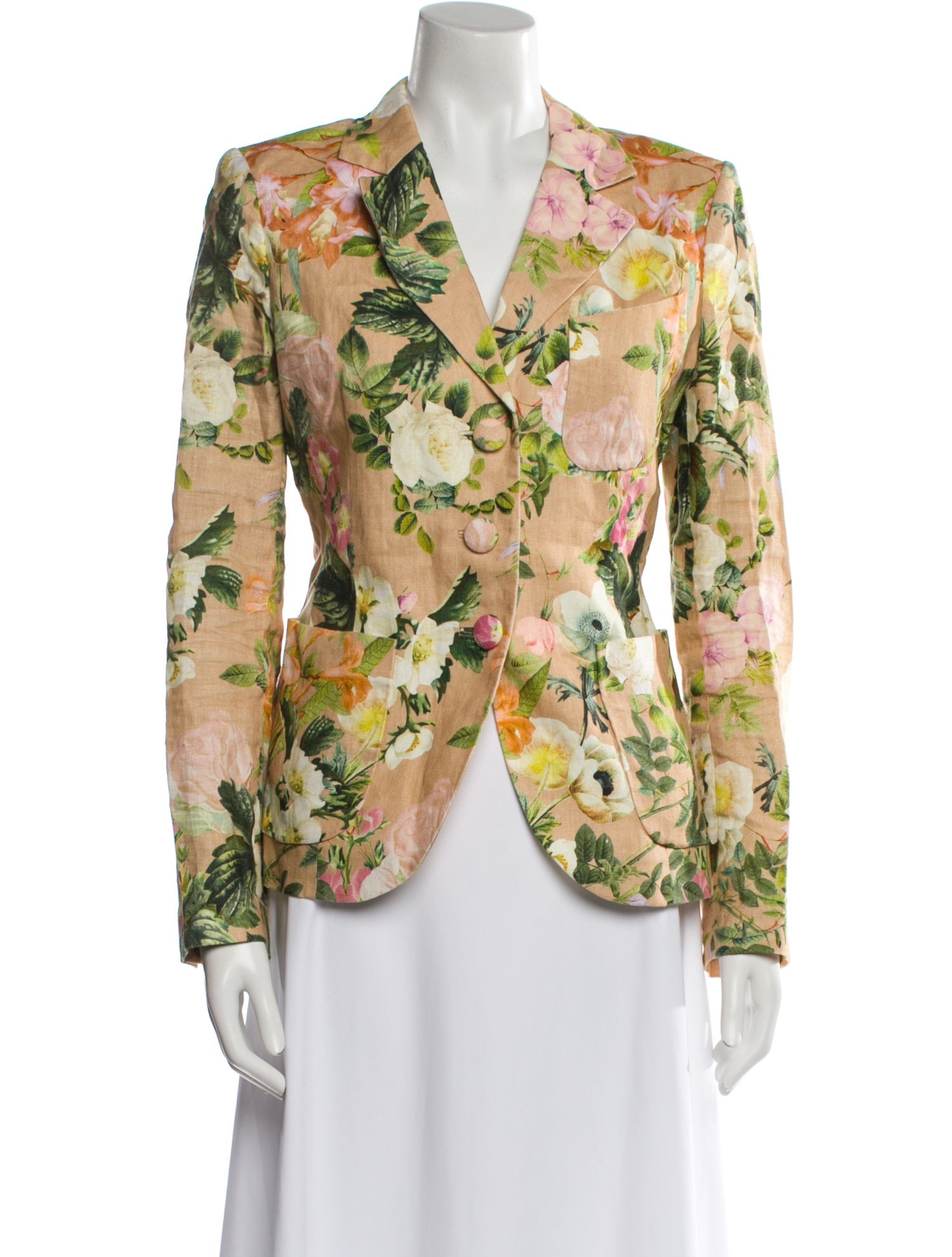 Cara Cara Linen Floral Print Blazer