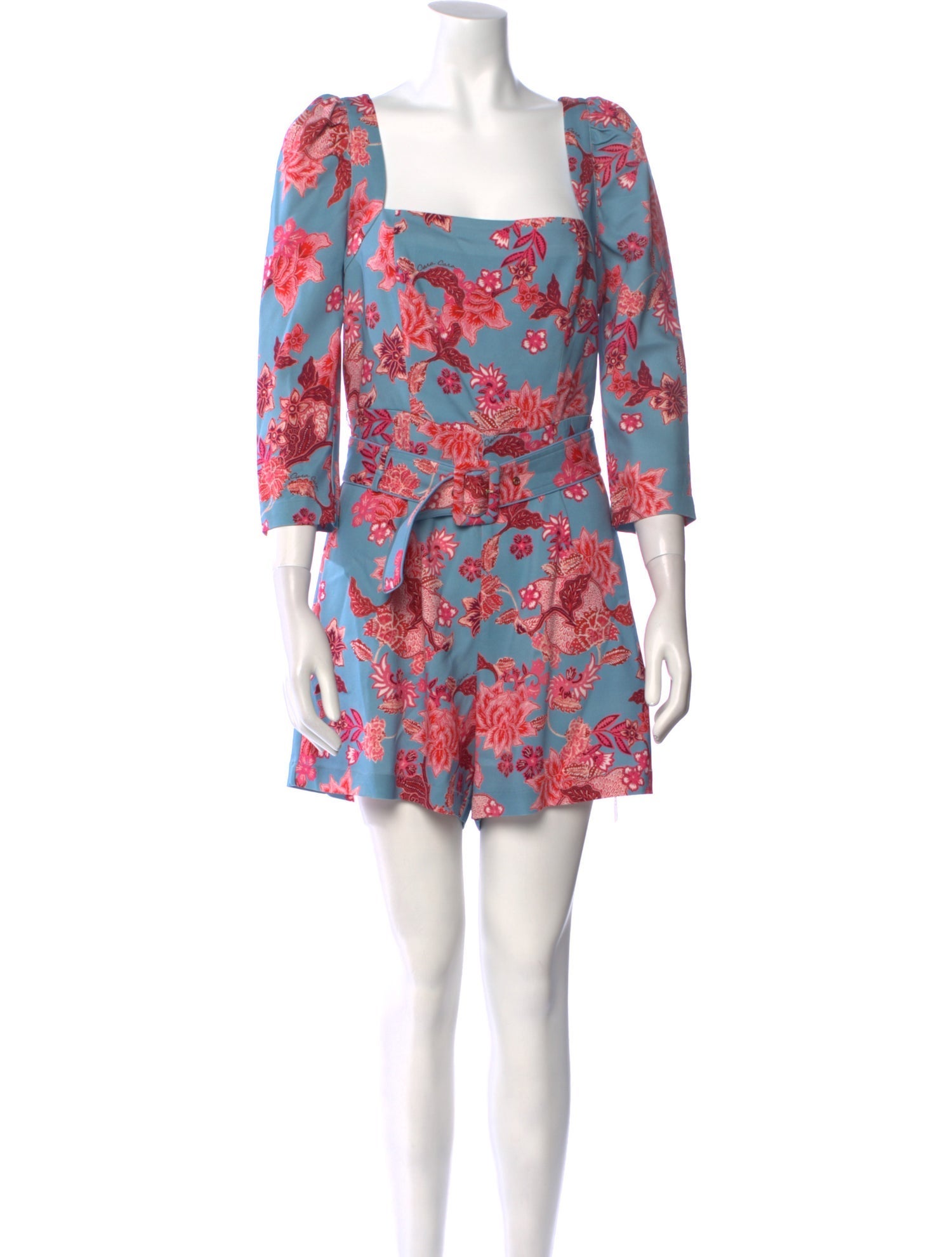 Cara Cara Floral Print Square Neckline Romper