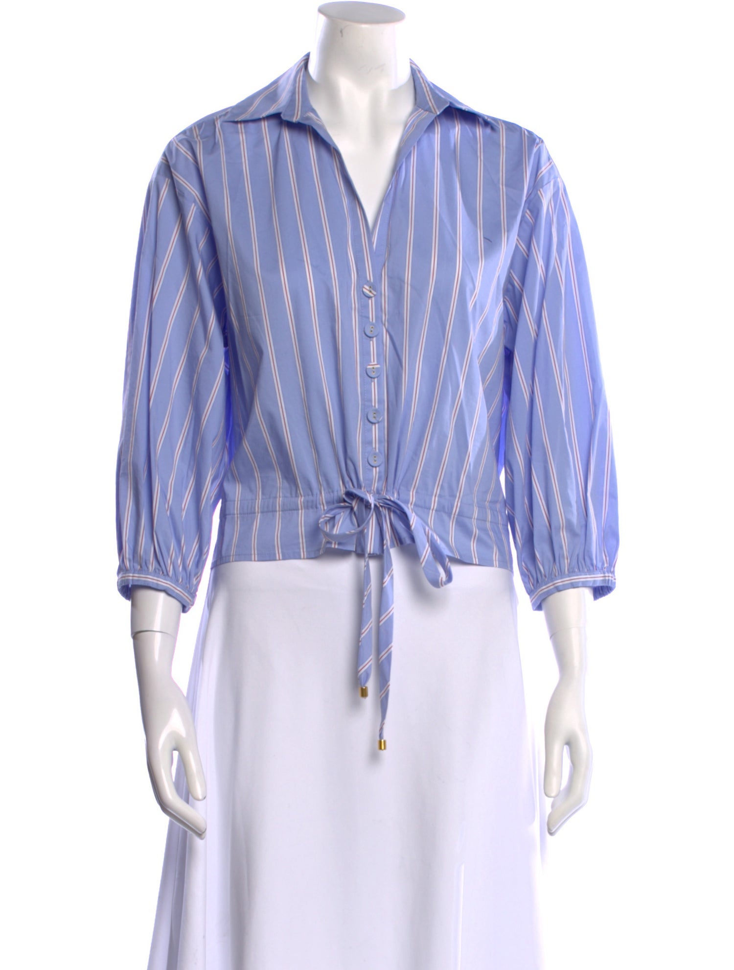 Cara Cara Striped V-Neck Crop Top