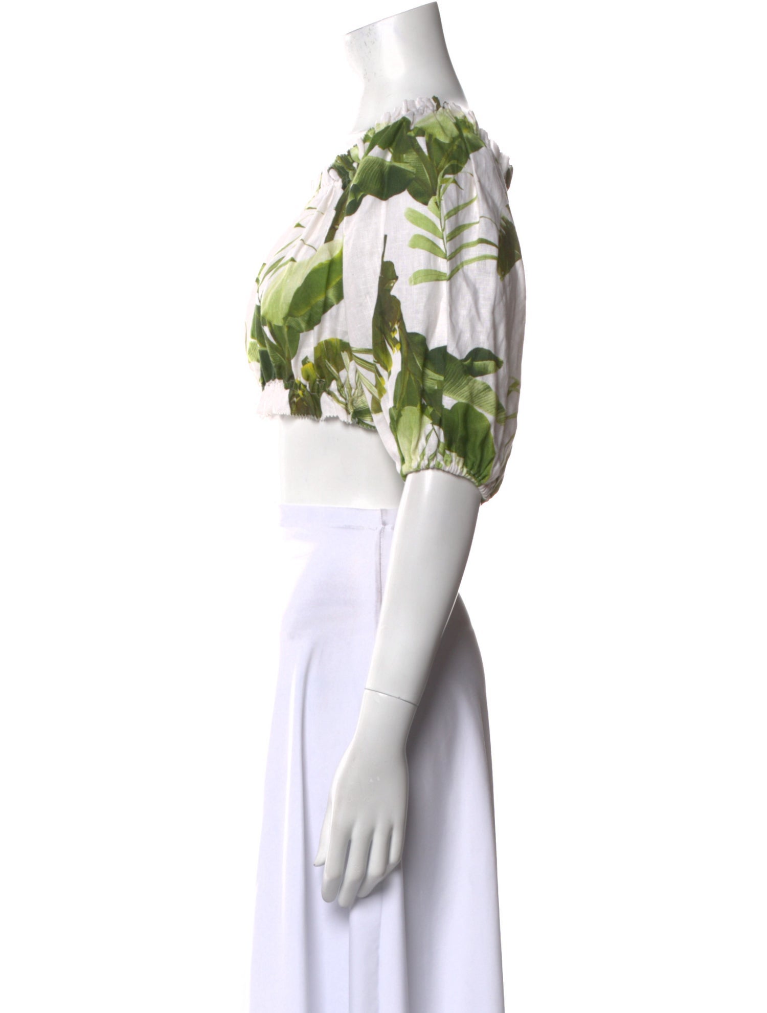 Cara Cara Linen Floral Print Crop Top