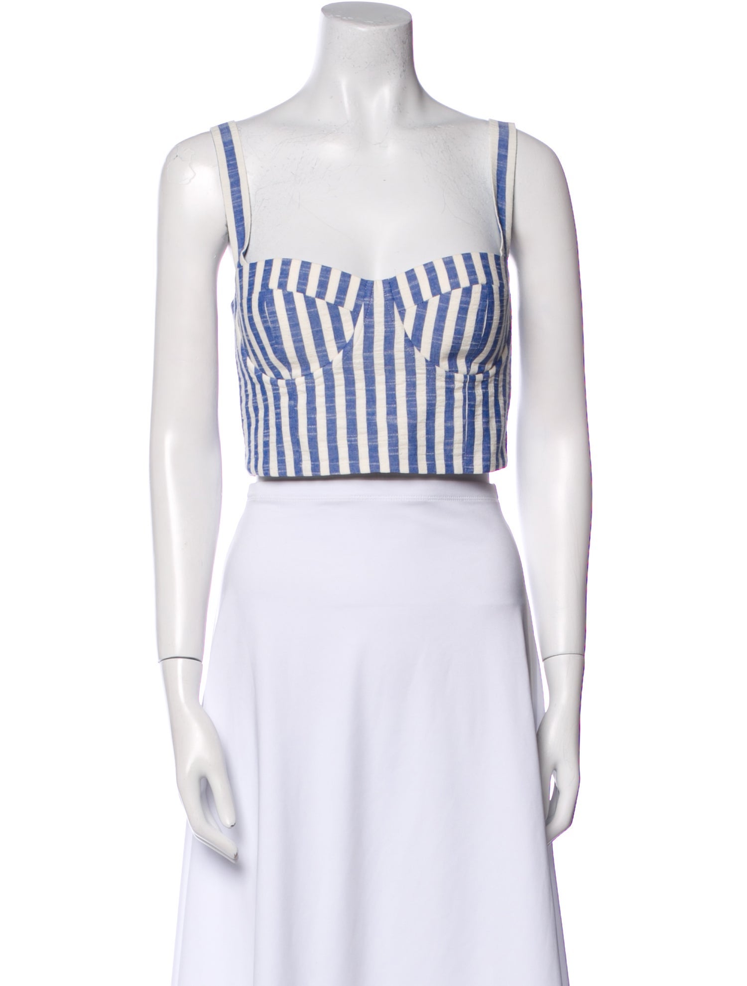 Cara Cara Striped Square Neckline Crop Top