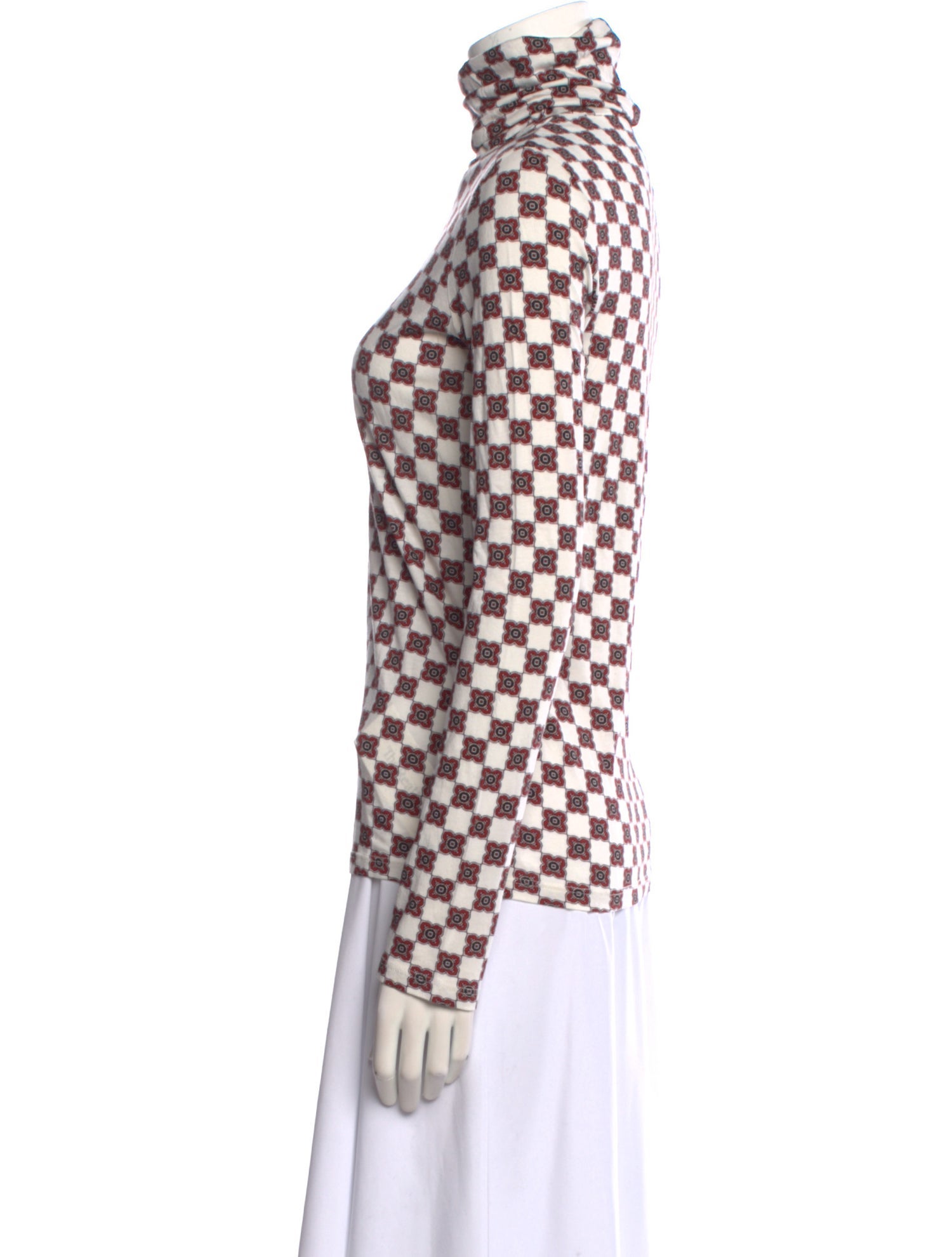 Cara Cara Plaid Print Mock Neck Blouse