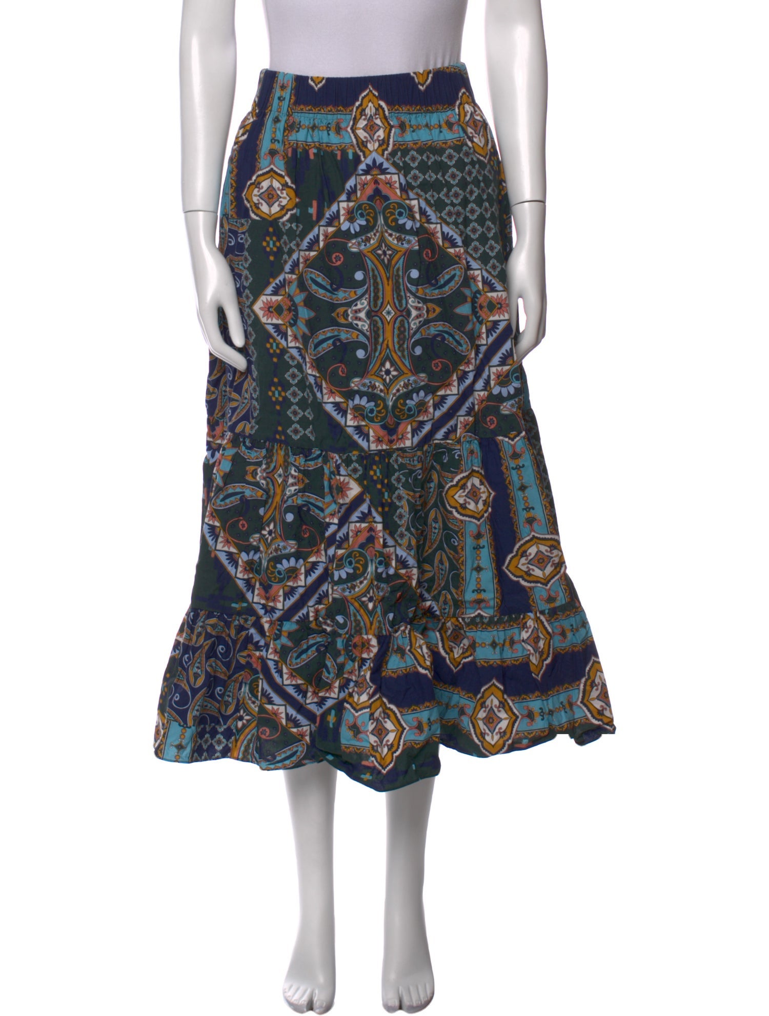 Cara Cara Paisley Print Midi Length Skirt