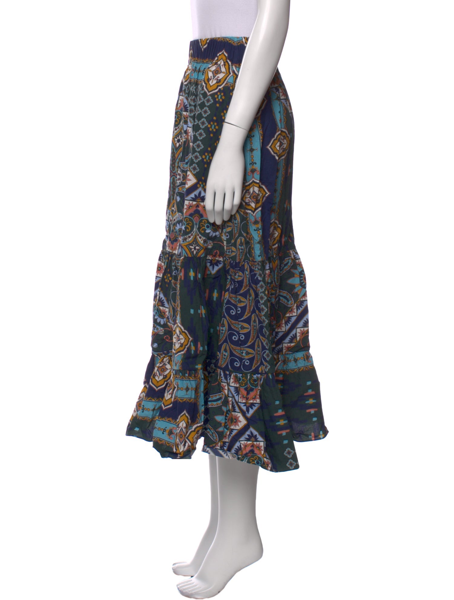 Cara Cara Paisley Print Midi Length Skirt