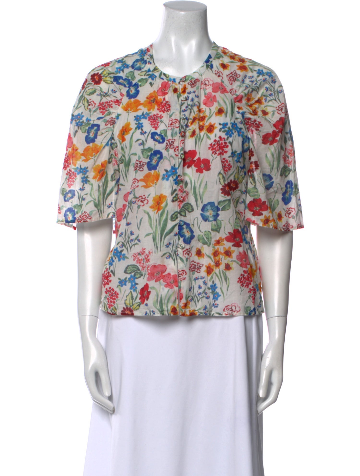 Cara Cara Floral Print Crew Neck Blouse