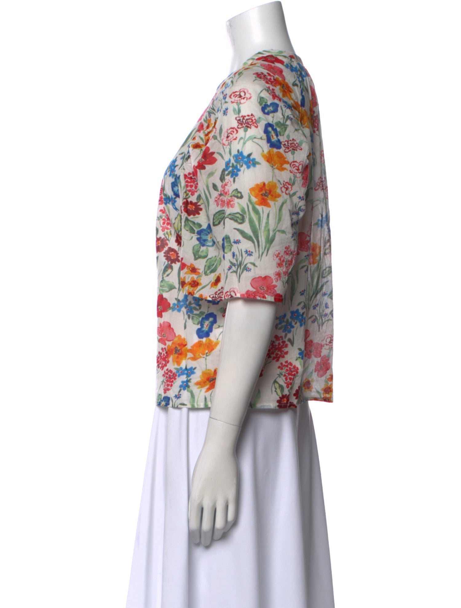 Cara Cara Floral Print Crew Neck Blouse