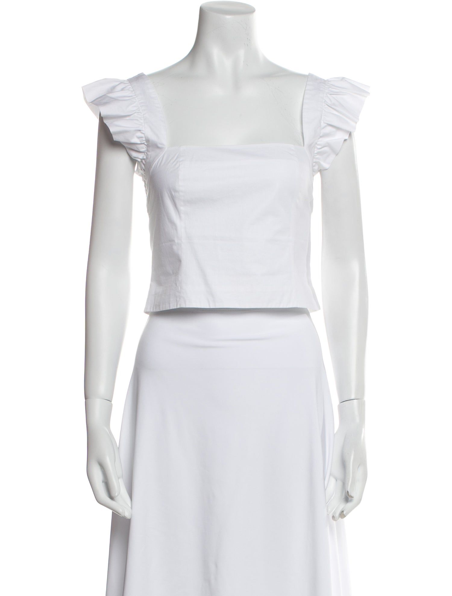 Cara Cara Square Neckline Short Sleeve Crop Top