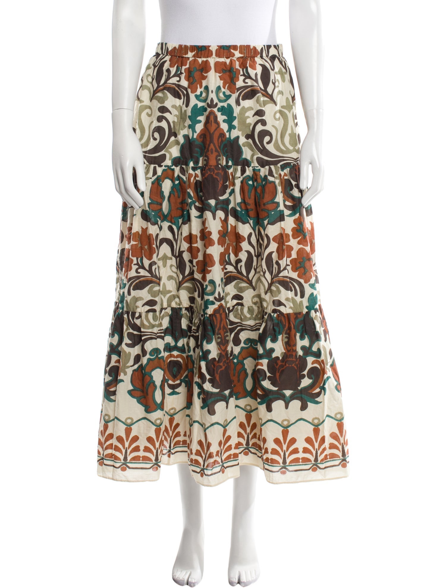 Cara Cara Floral Print Midi Length Skirt