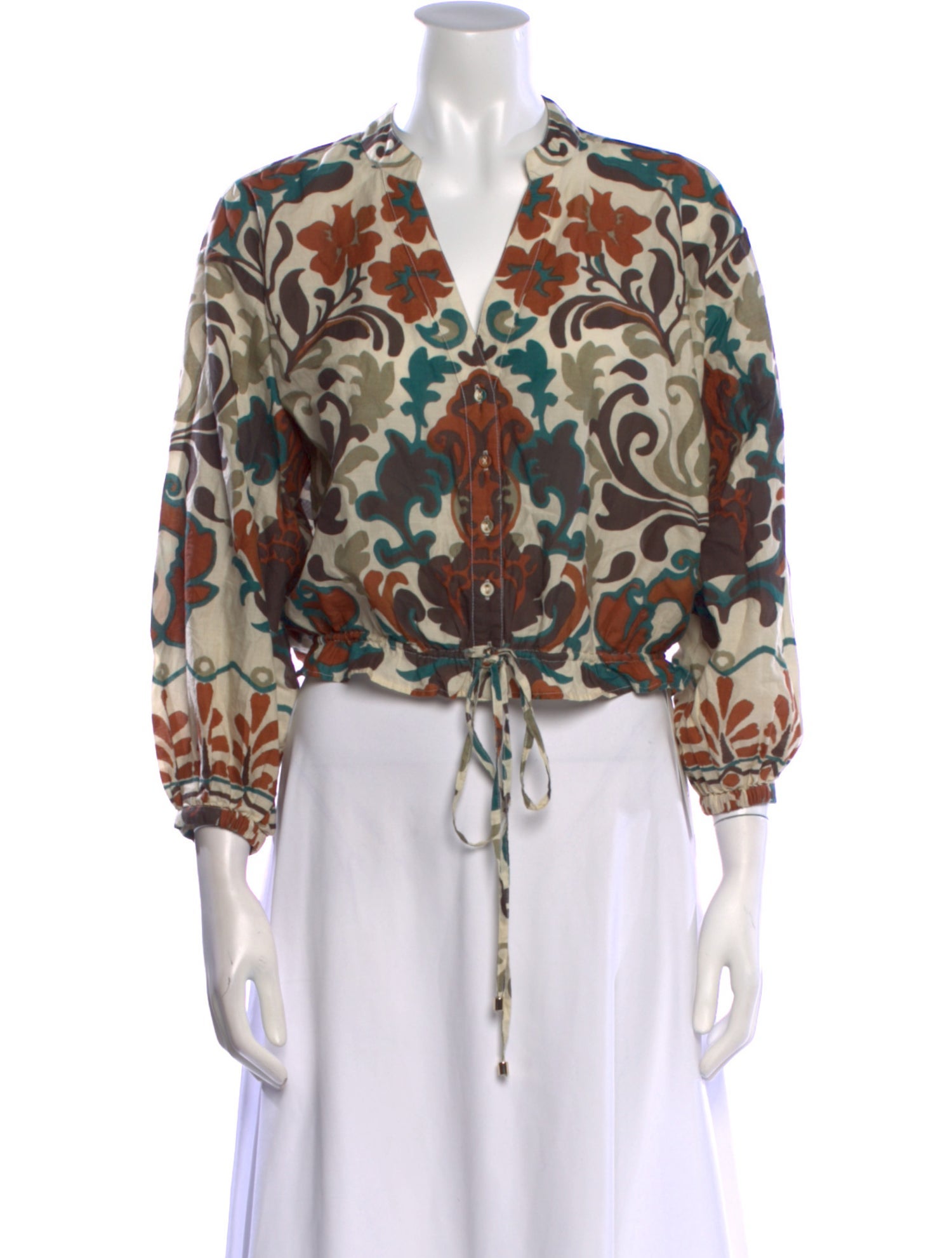 Cara Cara Printed V-Neck Blouse