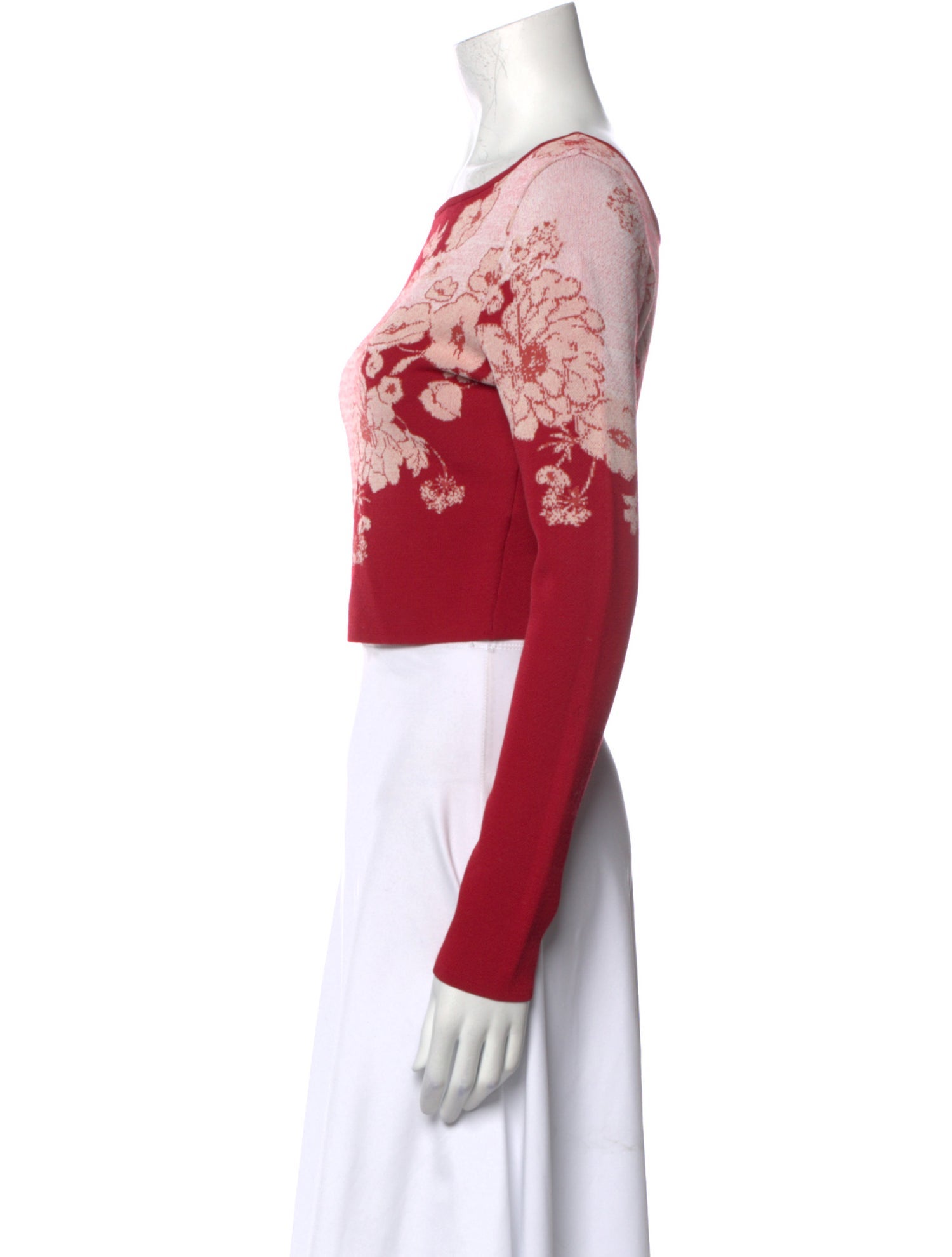 Cara Cara Floral Print Bateau Neckline Crop Top