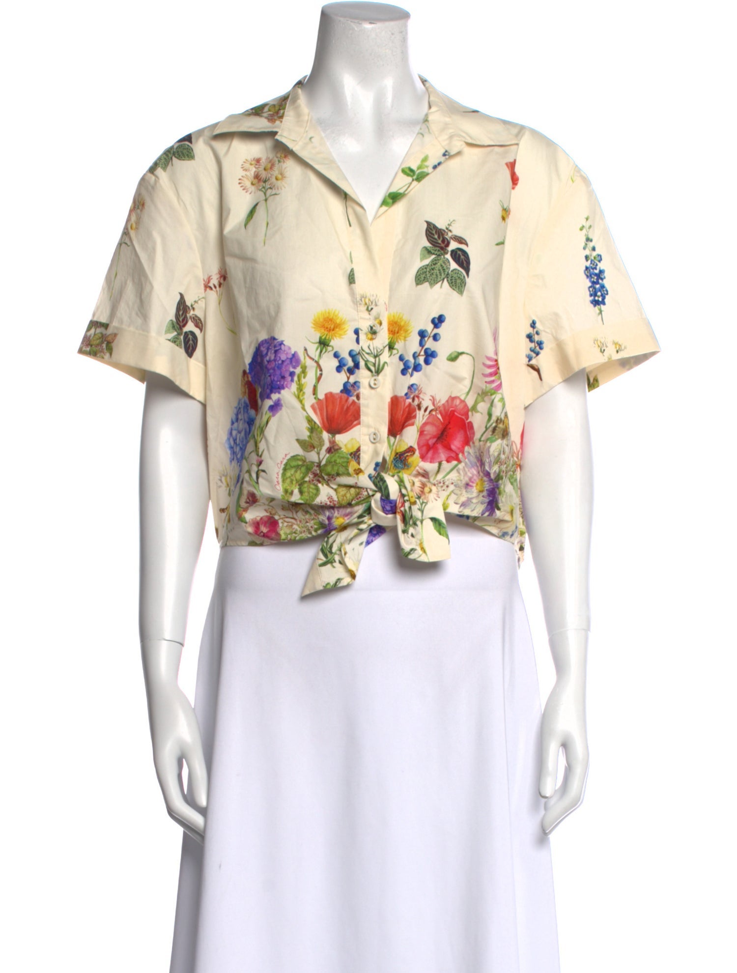 Cara Cara Floral Print Short Sleeve Crop Top w/ Tags