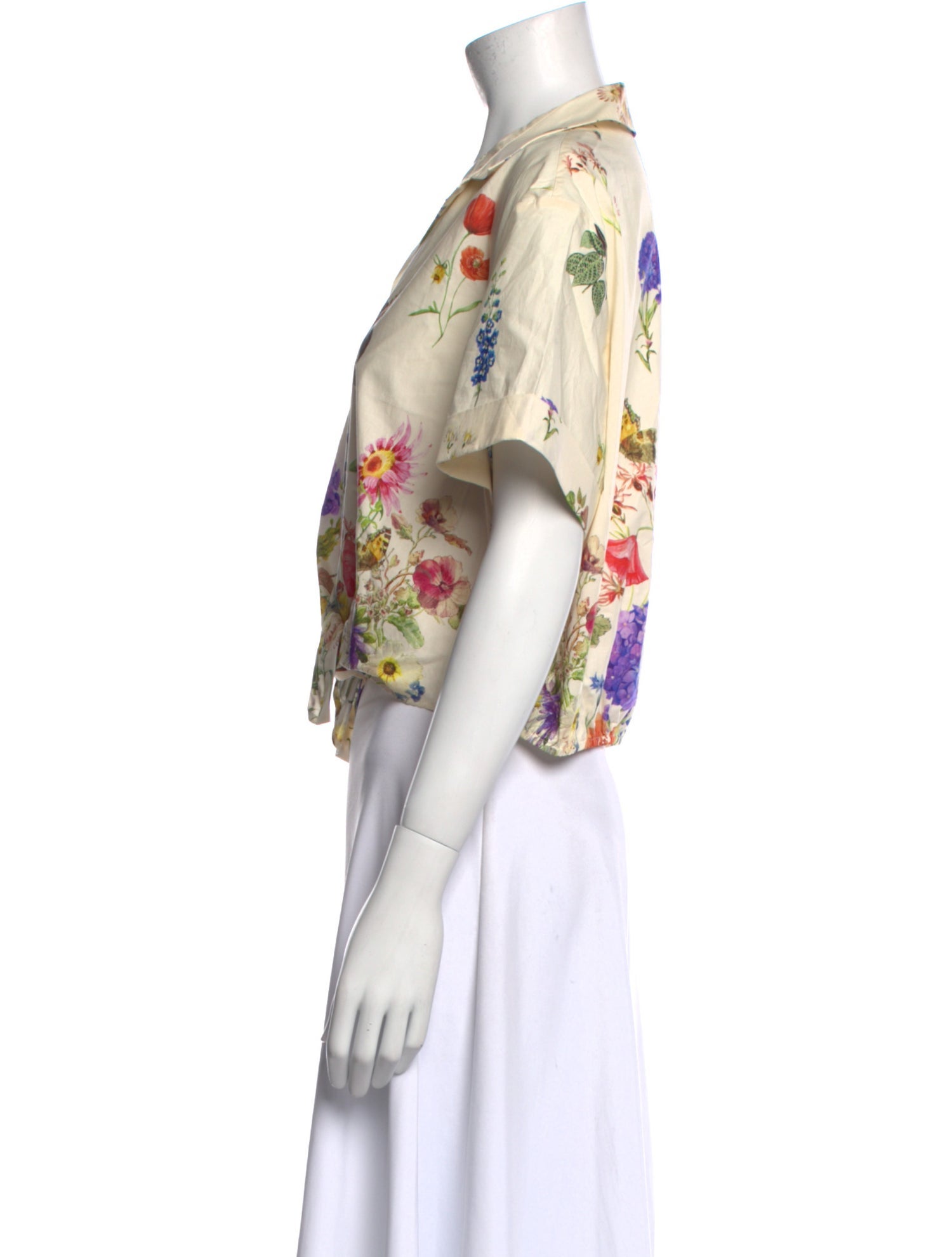 Cara Cara Floral Print Short Sleeve Crop Top w/ Tags