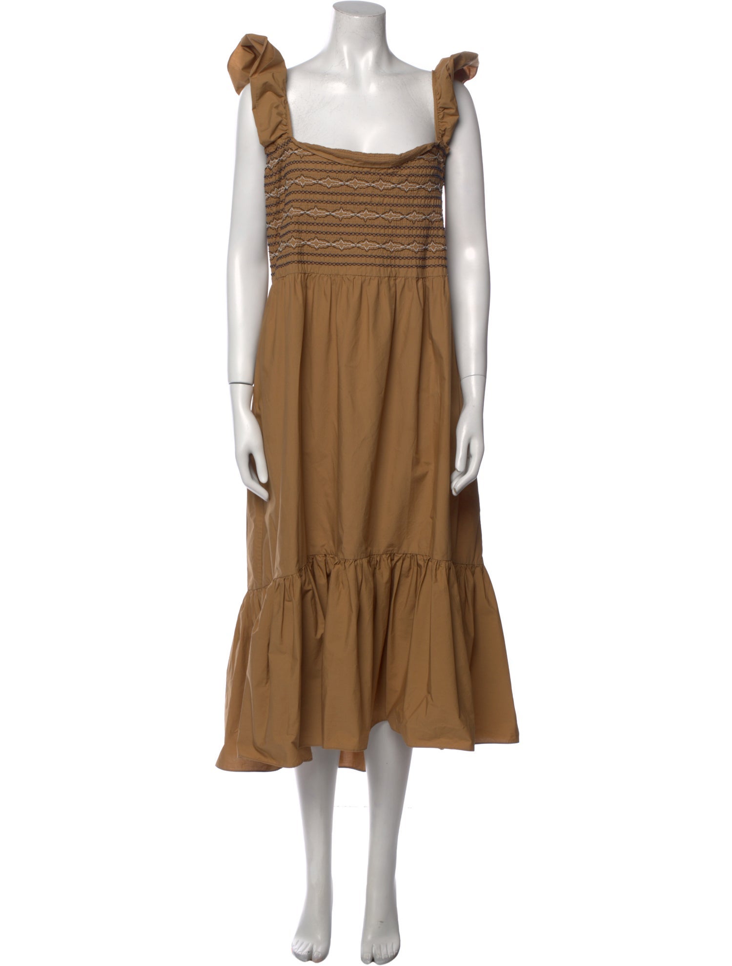 Cara Cara Square Neckline Midi Length Dress